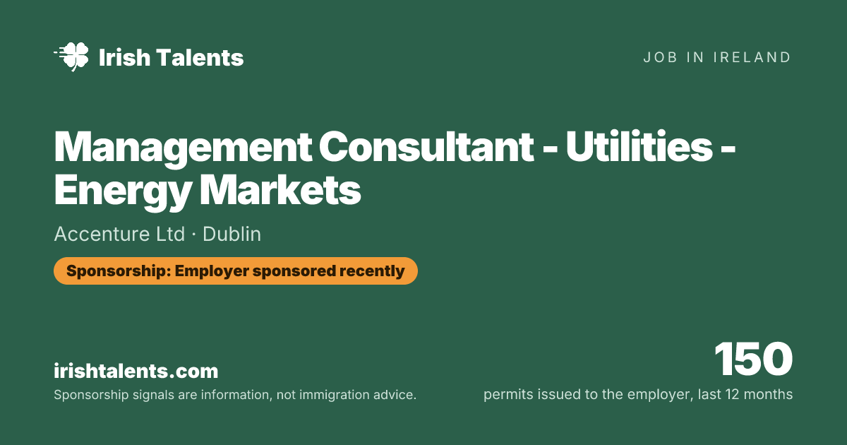 Management Consultant - Utilities - Energy Markets | Accenture Ltd ...